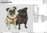 2 Dogs 2312 Embroidery File 6 sizes