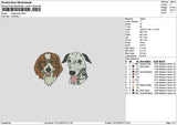 2dogs 1012 Embroidery File 6 sizes