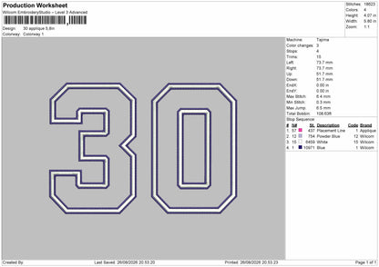 30 Applique Embroidery Machine Design File 6 sizes