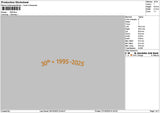 30th Embroidery File 3 sizes
