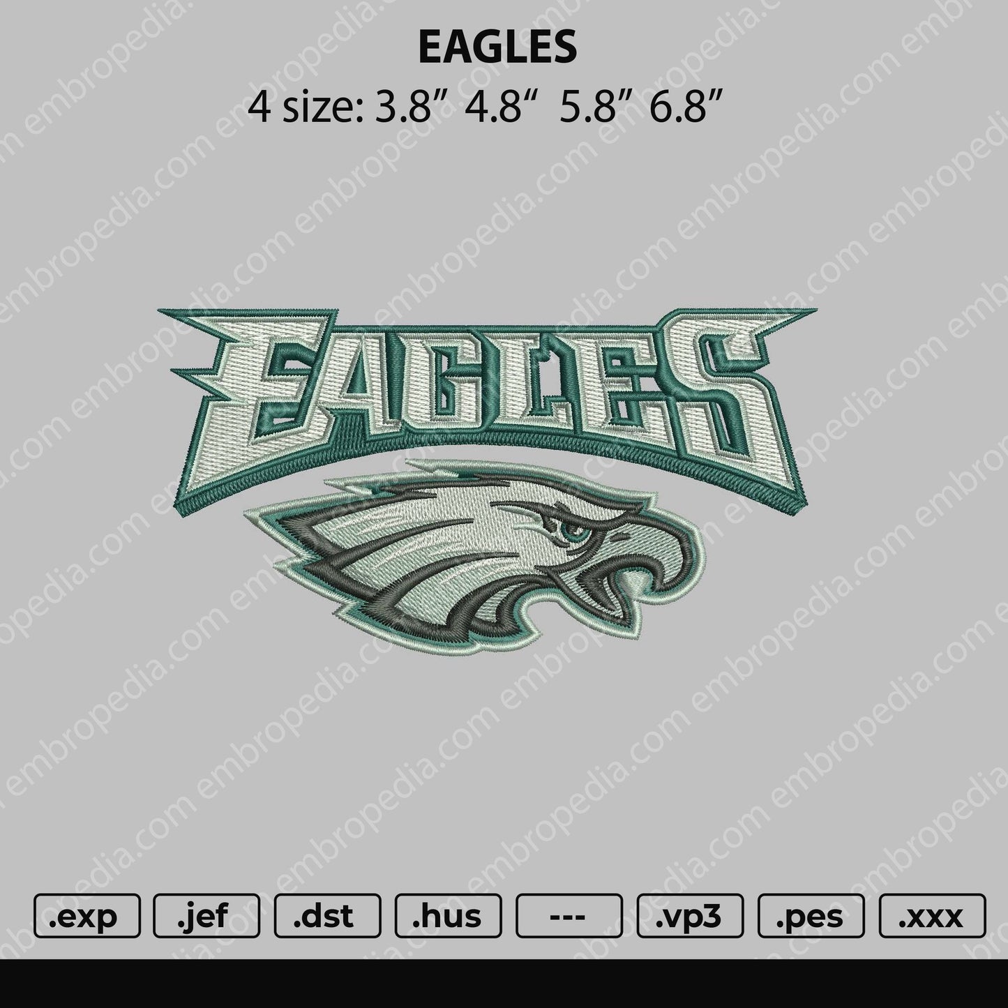 Eagles Embroidery File 4 size