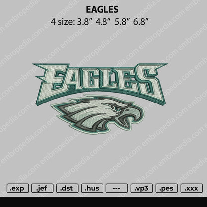 Eagles Embroidery File 4 size