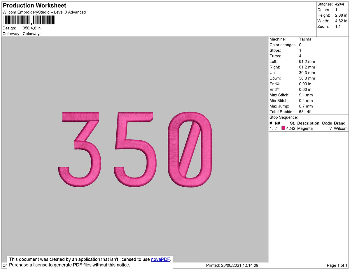 350 Embroidery File 4 size – Master Digitizer