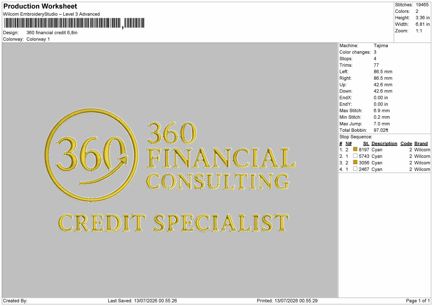 Financialtext Embroidery File 6 sizes