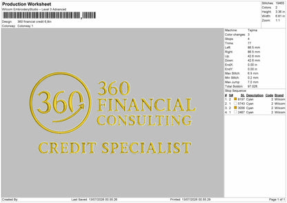 Financialtext Embroidery File 6 sizes