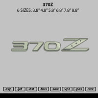 370z Embroidery File 6 sizes