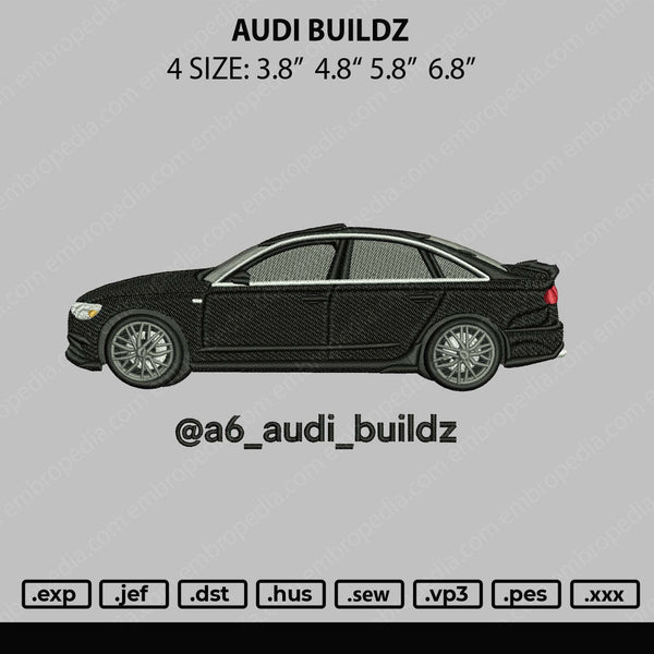 Audi Buildz Embroidery File 4 size