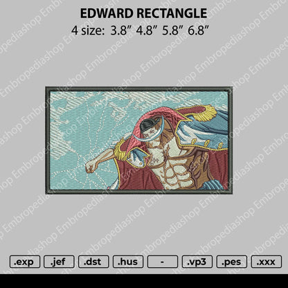 Edward Rectangle Embroidery File 4 size