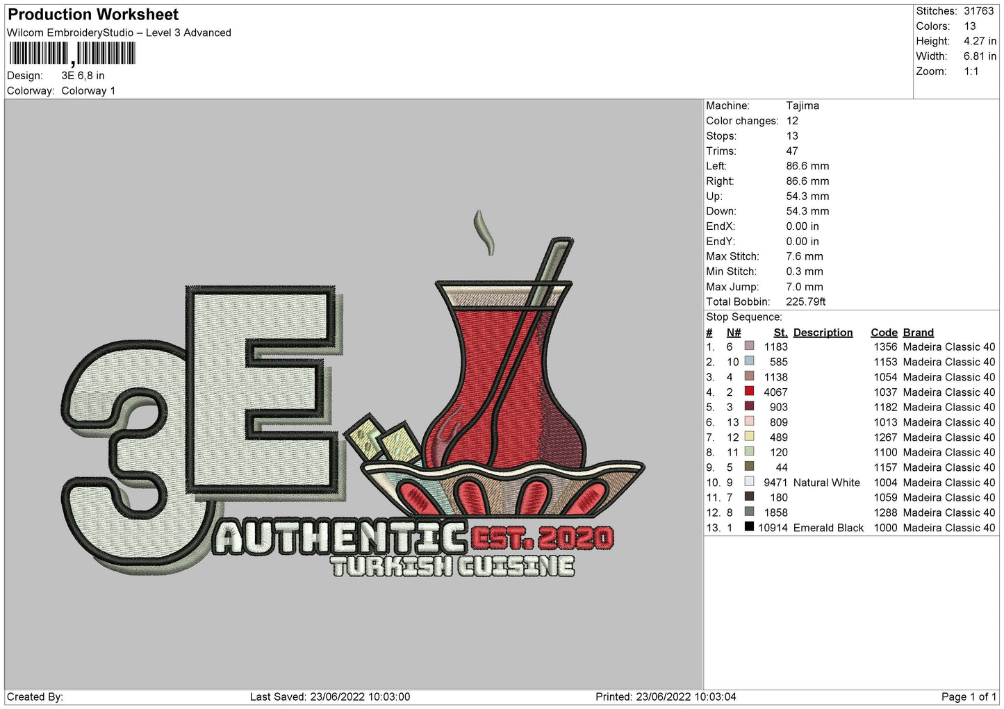 3E Embroidery File 4 size