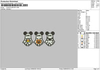 3Ghosts Mouse Embroidery File 6 sizes