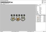 3Ghosts Mouse Embroidery File 6 sizes