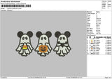 3Ghosts Mouse Embroidery File 6 sizes