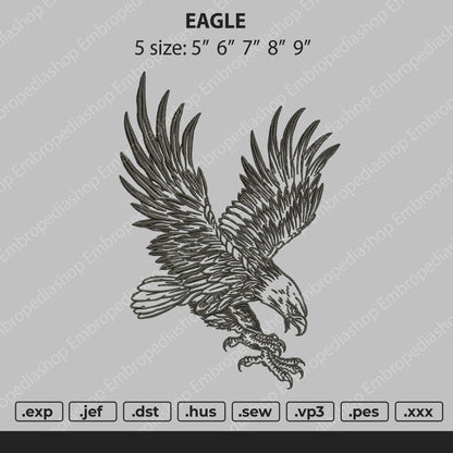 Eagle Embroidery File 5 size