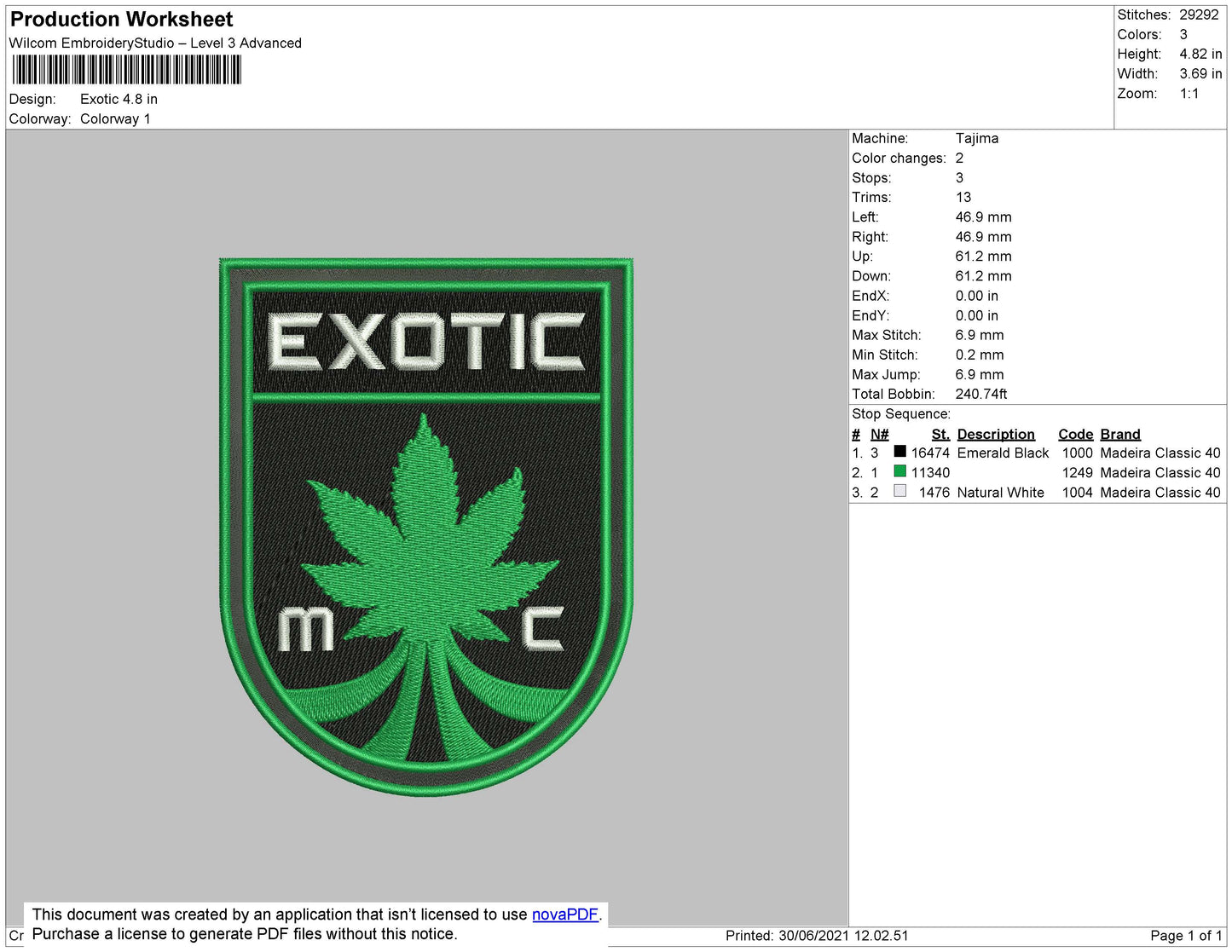 Exotic Embroidery File 4 size