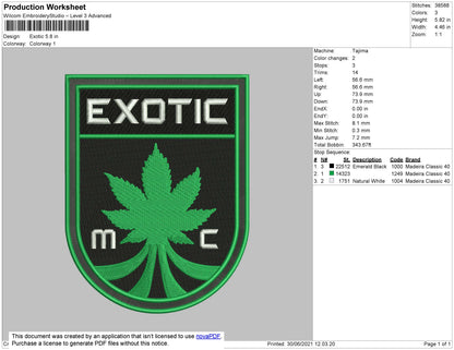 Exotic Embroidery File 4 size