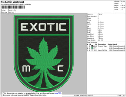 Exotic Embroidery File 4 size