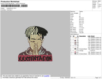 Xxxtentacion Embroidery File 4 size