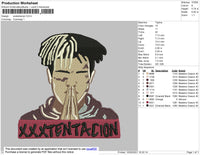 Xxxtentacion Embroidery File 4 size