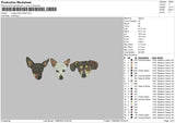 3 dogs Embroidery File 6 sizes