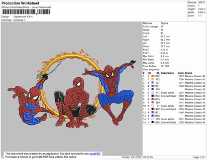 3 Spiderman Embroidery File 4 size