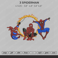 3 Spiderman Embroidery File 4 size