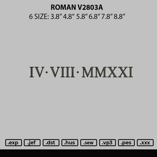 Roman V2803a Embroidery File 6 sizes