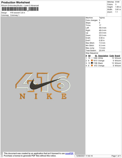 416 Swoosh Nike Embroidery File 4 size
