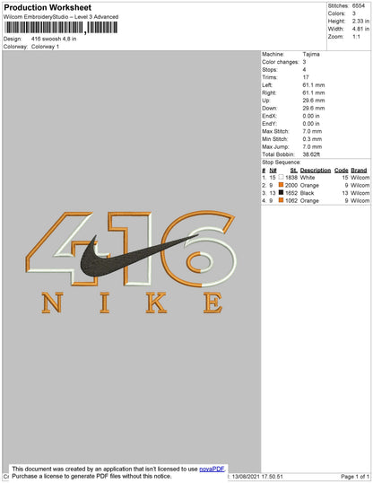 416 Swoosh Nike Embroidery File 4 size