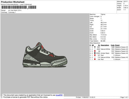 Air Max Black Embroidery File 4 size
