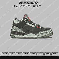 Air Max Black Embroidery File 4 size