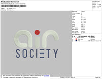 Air Society Embroidery File 4 size