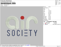 Air Society Embroidery File 4 size