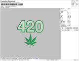 420 Marijuana Embroidery File 4 size