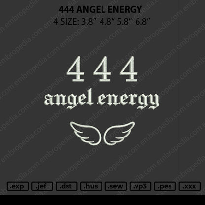 444 Angel Energy Embroidery File 4 size