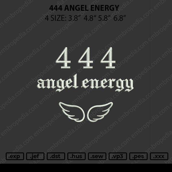 444 Angel Energy Embroidery File 4 size