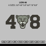 Lion 48 Embroidery File 6 sizes