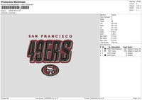 49ers V004 Embroidery File 6 sizes