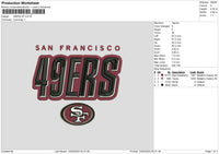 49ers V004 Embroidery File 6 sizes