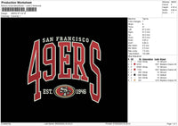 49ers0702 Embroidery File 6 sizes