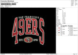 49ers0702 Embroidery File 6 sizes