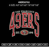 49ers0702 Embroidery File 6 sizes