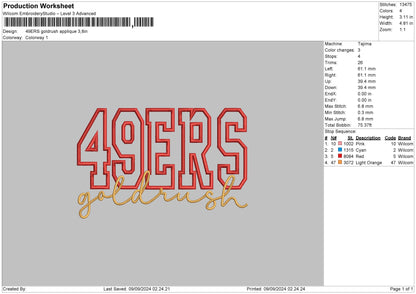 Goldrush App Embroidery File 6 sizes