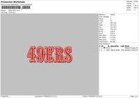 49ers Red Embroidery File 6 sizes