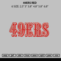 49ers Red Embroidery File 6 sizes