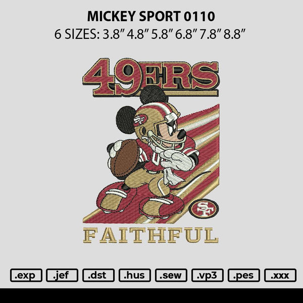 Mickey Sport 0110 Embroidery File 6 sizes