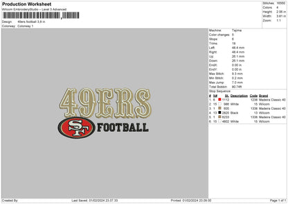 Football 0102 Embroidery File 6 sizes