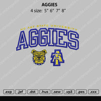 Aggies Embroidery File 4 size