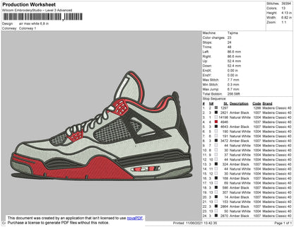 Air Max White Embroidery File 4 size