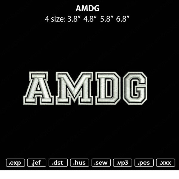 AMDG Embroidery File 4 size