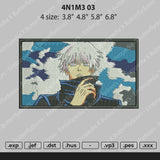 1 Anime 03 Rectangle  Embroidery File 4 size